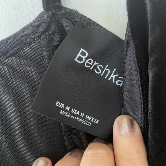 Berksha velvet mini cocktail dress with mesh back size Medium NWT - Picture 4 of 5